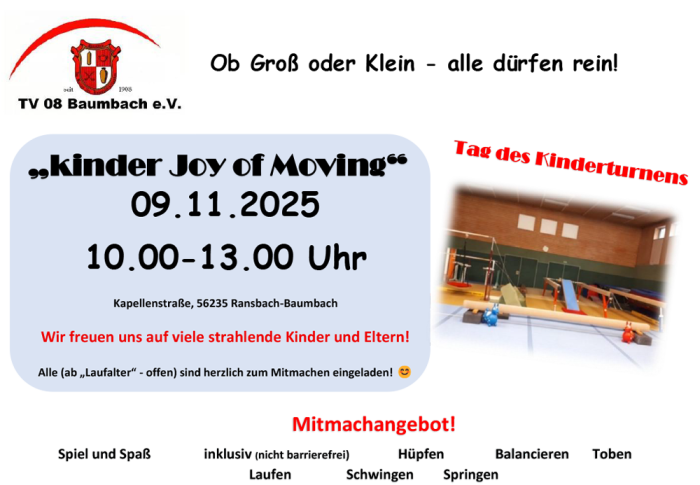 Plakat: Tag des Kinderturnens